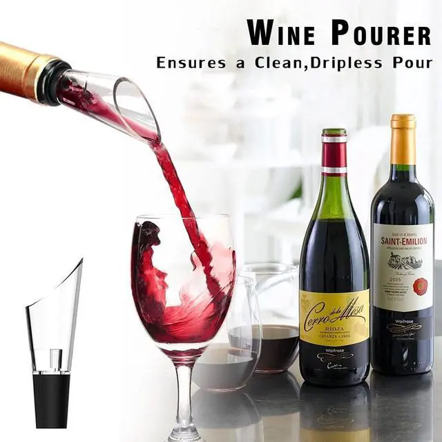 Alt view image 6 of 7 - Wine Bottle Opener Set(4PCS),Travel Portable Pocket Air Pressure Pump Cork Remover with Aerator, Foil Cutter, and Vacuum Stopper, 7S Quick Bottle Opening, for Home, Restaurant, Party,Wine Lovers