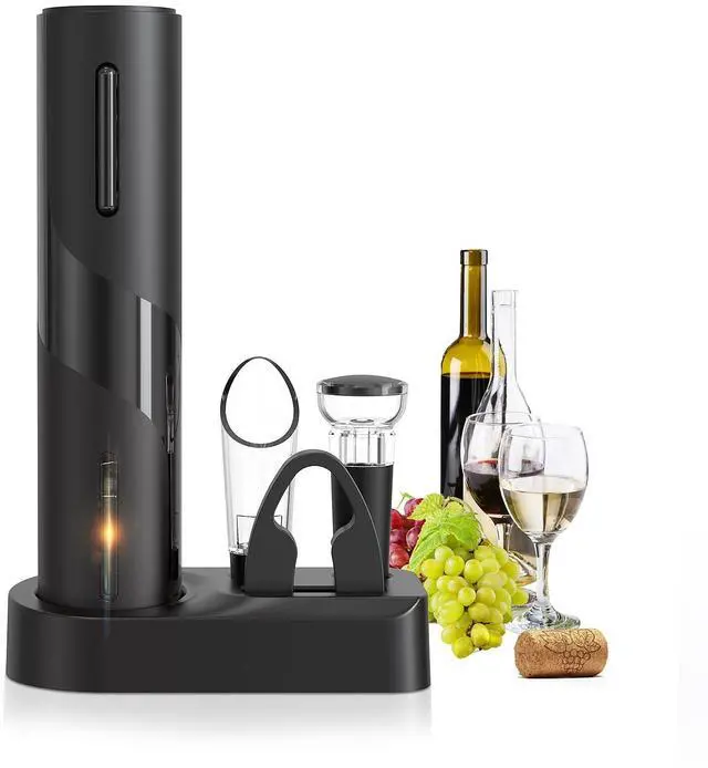 Main image of Electric Wine Opener Set, A 4-in-1 Multifunctional Wine Accessory Kit, including an Automatic Corkscrew Opener, Rechargeable Wine Bottle Openers, Foil Cutter, Wine Aerator Pourer, and Vacuum Stoppers