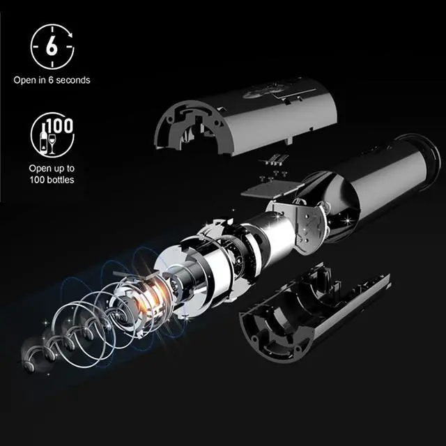 Alt view image 5 of 6 - Electric Wine Opener Set, A 4-in-1 Multifunctional Wine Accessory Kit, including an Automatic Corkscrew Opener, Rechargeable Wine Bottle Openers, Foil Cutter, Wine Aerator Pourer, and Vacuum Stoppers
