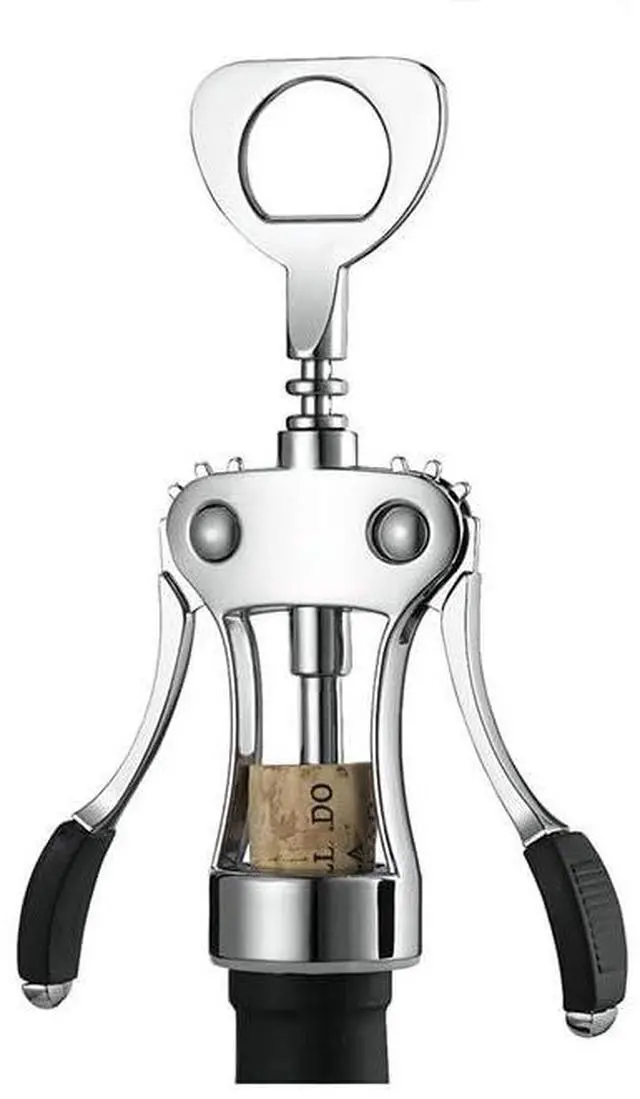 Main image of Premium Zinc Alloy Wine Opener - Multifunctional Wing Corkscrew with Ergonomic Non-Slip Handle, Heavy Duty Manual Bottle Opener for Waiters and Home Use