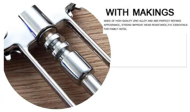 Alt view image 6 of 7 - Premium Zinc Alloy Wine Opener - Multifunctional Wing Corkscrew with Ergonomic Non-Slip Handle, Heavy Duty Manual Bottle Opener for Waiters and Home Use
