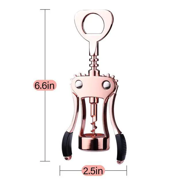 Alt view image 7 of 7 - Wine Opener, Zinc Alloy Premium Wing Corkscrew with Multifunctional Bottles Opener, Sharp Wine Corkscrew with Ergonomic Non-Slip Wing Handle, Upgrade