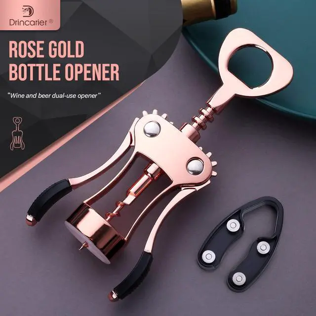 Alt view image 2 of 7 - Wine Opener, Zinc Alloy Premium Wing Corkscrew Wine Bottle Opener with Multifunctional Bottles Opener, Upgrade