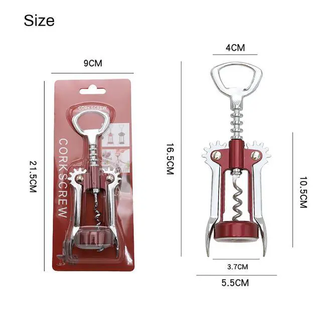 Alt view image 6 of 7 - Wine Opener, Zinc Alloy Premium Wing Corkscrew Wine Bottle Opener with Wine Stopper, Multifunctional Wine Cork Opener Bottler Opener Remover for Home, Kitchen,Restaurant,Party and as Gift