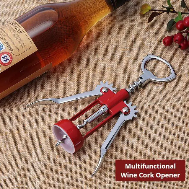 Alt view image 7 of 7 - Wine Opener, Zinc Alloy Premium Wing Corkscrew Wine Bottle Opener with Wine Stopper, Multifunctional Wine Cork Opener Bottler Opener Remover for Home, Kitchen,Restaurant,Party and as Gift