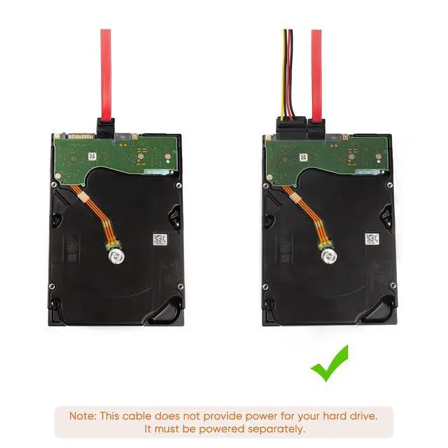 Alt view image 4 of 6 - SATA III Cable,8-Inch/0.6FT SATA III 6.0 Gbps 7pin Female to Downward Right Angle + Straight Female Data Cable with Locking Latch, Support for 2.5'' SSD,3.5''HDD Drive, Red