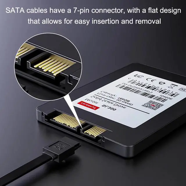 Alt view image 4 of 7 - 15.7" 3 Pack SATA Data Cable 6Gbps Straight HDD SDD Data Cable with Locking Latch Compatible for SATA HDD, SSD, CD Driver, CD Writer - Black