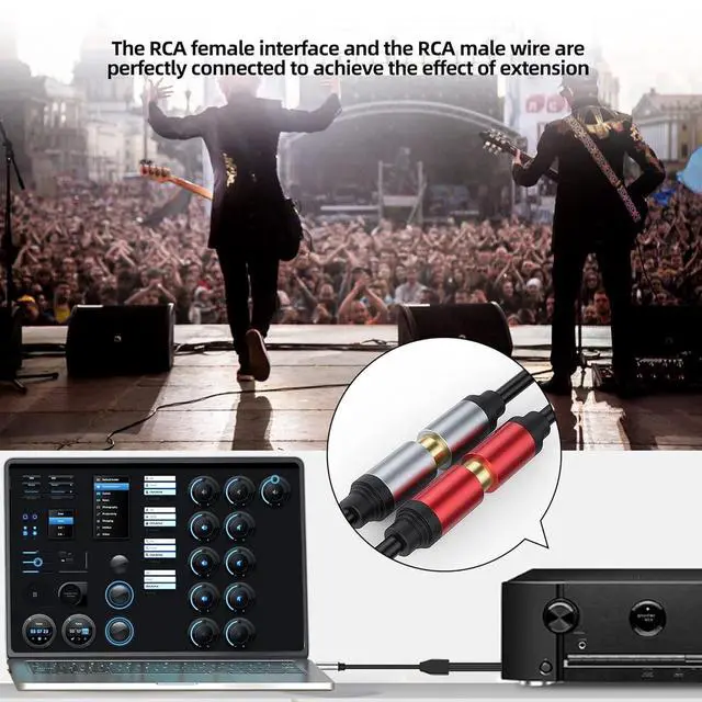 Alt view image 3 of 7 - Aux to 2 RCA Cable 1ft, RCA Female to 3.5mm Male Cable Gold Plated 1/8 Jack Stereo Audio Converter Compatible with Stereo Speaker, HiFi Stereo System, Tablets, MP3