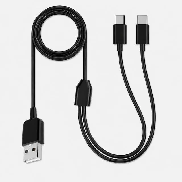 Main image of 3.3 FT 2 in 1 USB-C Splitter Cable - USB A to Type C Charging Cord (Black)