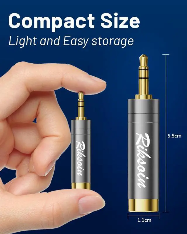 Alt view image 3 of 7 - 1/4'' to 3.5mm Stereo Pure Copper Headphone Adapter,3.5mm(1/8'') Plug Male to 6.35mm (1/4'') Jack Female Stereo Adapte for Headphone, Amp, Adapte,4-Pack