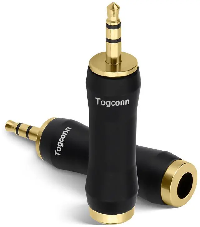 Main image of 1/8 Inch to 1/4 Inch Adapter 2 Pack, 3.5mm TRS Stereo Male to 6.35mm Quarter Inch Female Jack Plug Gold-Plated Pure Copper Audio Converter Connector Premium Quality Series