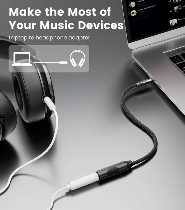 Alt view image 6 of 7 - 1/4 to 3.5mm Adapter, 1/4" Female to 1/8" Male Stereo Audio Adapter for Headphone, Amplifiers, Guitar, Amp etc. - 5ft/1.5m