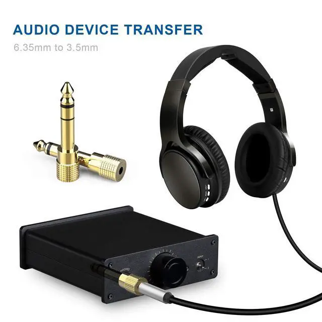 Alt view image 6 of 6 - Headphone Adapter 6.35mm (1/4 Inch) Male to 3.5mm (1/8 Inch) Female and 3.5 mm Male Plug to 6.35 mm Female Jack, Audio Stereo TRS Converter Adapters (4 -Pack Gold Plated)