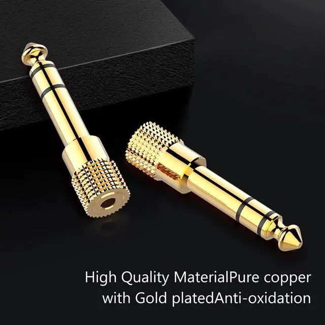 Alt view image 7 of 7 - 6.35mm 1/4 Male to 3.5mm 1/8 Female Stereo Headphone Adapter 4 Pack Audio Jack Plug Gold Plated for Speaker Headphone Guitar Digital Piano Amp Adapte