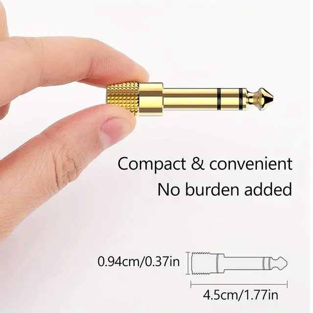 Alt view image 5 of 7 - 6.35mm 1/4 Male to 3.5mm 1/8 Female Stereo Headphone Adapter 4 Pack Audio Jack Plug Gold Plated for Speaker Headphone Guitar Digital Piano Amp Adapte