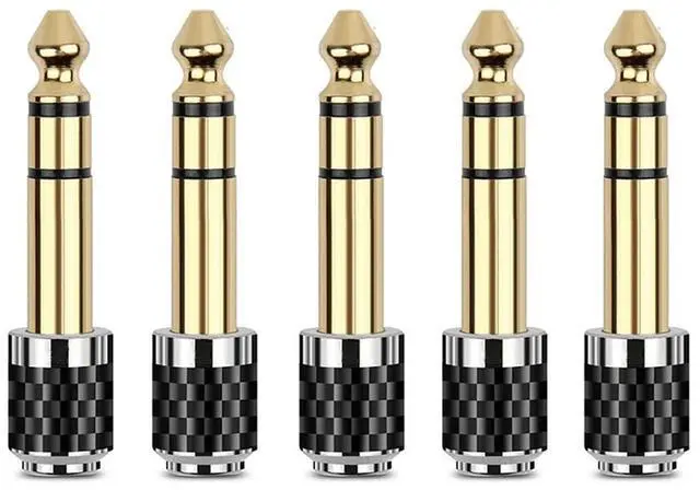 Main image of HiFi 1/4'' Male to 1/8'' Female Stereo Headphone Adapter, Upgrade 6.35mm Stereo Male to 3.5mm Jack Stereo Plug Female Adapter (5 Pack)