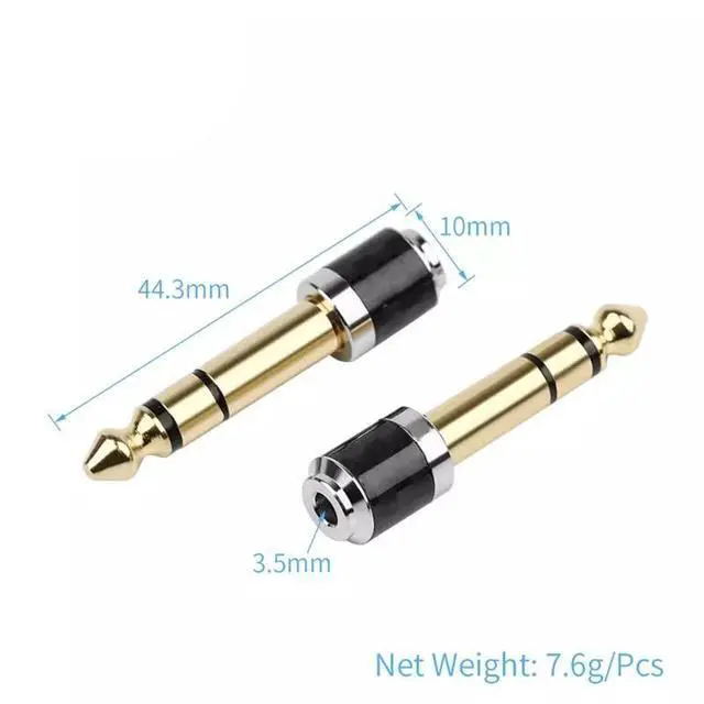 Alt view image 2 of 4 - HiFi 1/4'' Male to 1/8'' Female Stereo Headphone Adapter, Upgrade 6.35mm Stereo Male to 3.5mm Jack Stereo Plug Female Adapter (5 Pack)