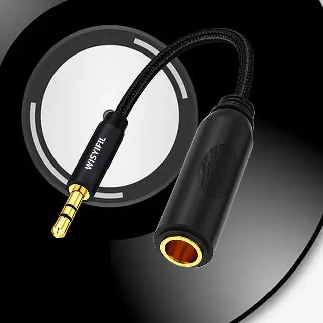 Alt view image 7 of 7 - 1/4 to 3.5mm Headphone Cable Adapter,TRS 6.35mm Female to 3.5mm Male 1/8 to 1/4 Stereo Audio Adapter,for Headphone, Amplifiers, Guitar, Amp etc. Nylon Braided Cable 1ft (30cm)
