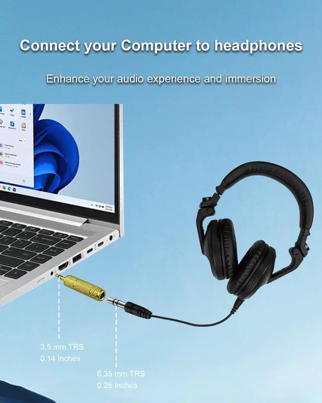 Alt view image 4 of 7 - 3.5mm to 1/4'' Gold-Plated Pure Copper Adapter Connector, 1/4 Female to 1/8 Mono Male Jack Audio Adapter Stereo Connector for Headphone for Amp Adapter, Gold, 4pcs