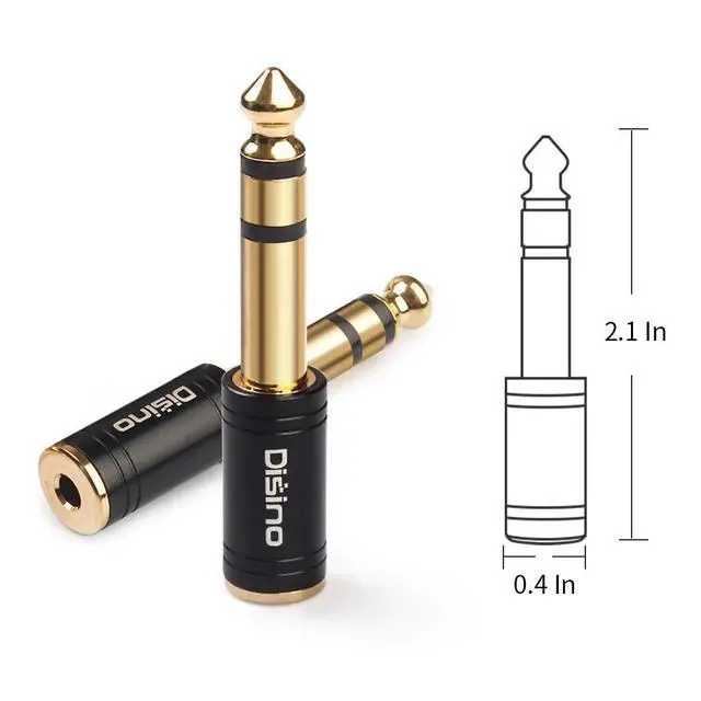 Alt view image 4 of 7 - 1/4" to 3.5mm Stereo Headphones Adapter, New Upgrade Gold-Plated Pure Copper Mini Jack 1/8'' Female to 1/4'' Male Jack Plug Stereo Adapter for Headphone, Amp Adapte, Black - 1 Pack
