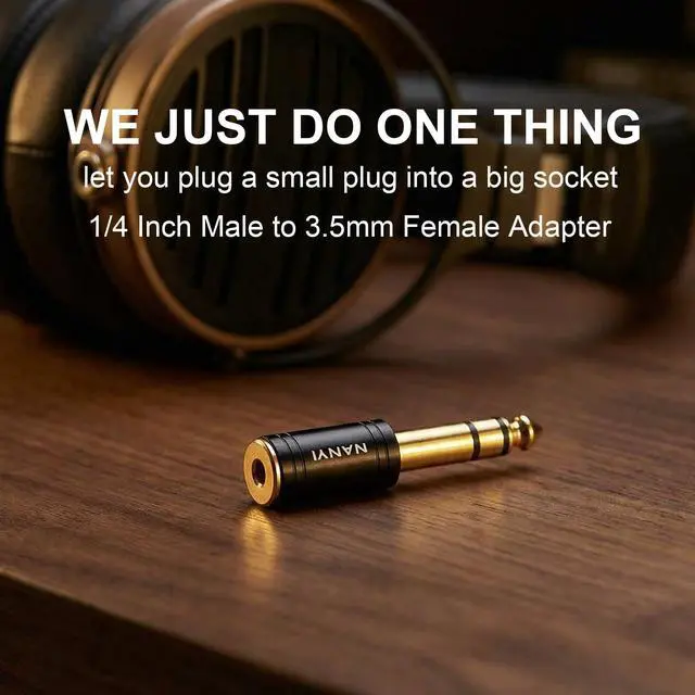 Alt view image 2 of 7 - 1/4 to 1/8 Audio Adapter, 6.35mm (6.3mm) to 3.5mm Adapter, 1/4 Inch to 3.5mm Headphone Adapter, Male to Female Stereo Jack for Amp Guitar, Piano, and Pro Audio Equipment Black