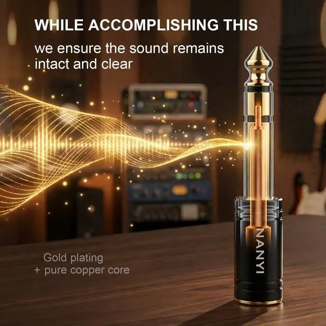 Alt view image 3 of 7 - 1/4 to 1/8 Audio Adapter, 6.35mm (6.3mm) to 3.5mm Adapter, 1/4 Inch to 3.5mm Headphone Adapter, Male to Female Stereo Jack for Amp Guitar, Piano, and Pro Audio Equipment Black