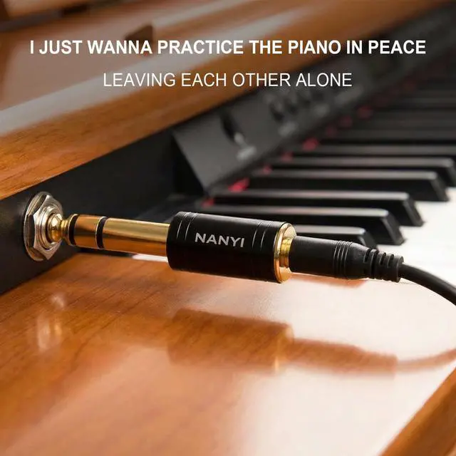 Alt view image 4 of 7 - 1/4 to 1/8 Audio Adapter, 6.35mm (6.3mm) to 3.5mm Adapter, 1/4 Inch to 3.5mm Headphone Adapter, Male to Female Stereo Jack for Amp Guitar, Piano, and Pro Audio Equipment Black
