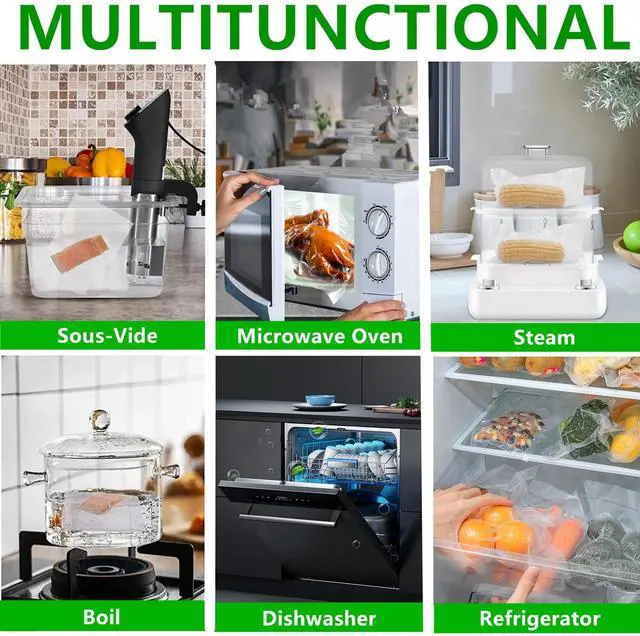Alt view image 5 of 7 - Vacuum Sealer Bags for Food Saver, 100 Quart 4" x 6" Commercial Grade PreCut Bag, Food Vac Bags for Storage, Meal Prep or Sous Vide