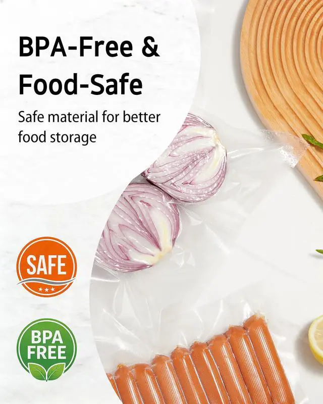Alt view image 3 of 5 - 100 Count Vacuum Sealer Bags Quart 8 x 12 inch for Seal a Meal, Commercial Grade BPA Free Heavy Duty Precut Seal Bags, Food Vac Bags for Storage, Meal Prep or Sous Vide