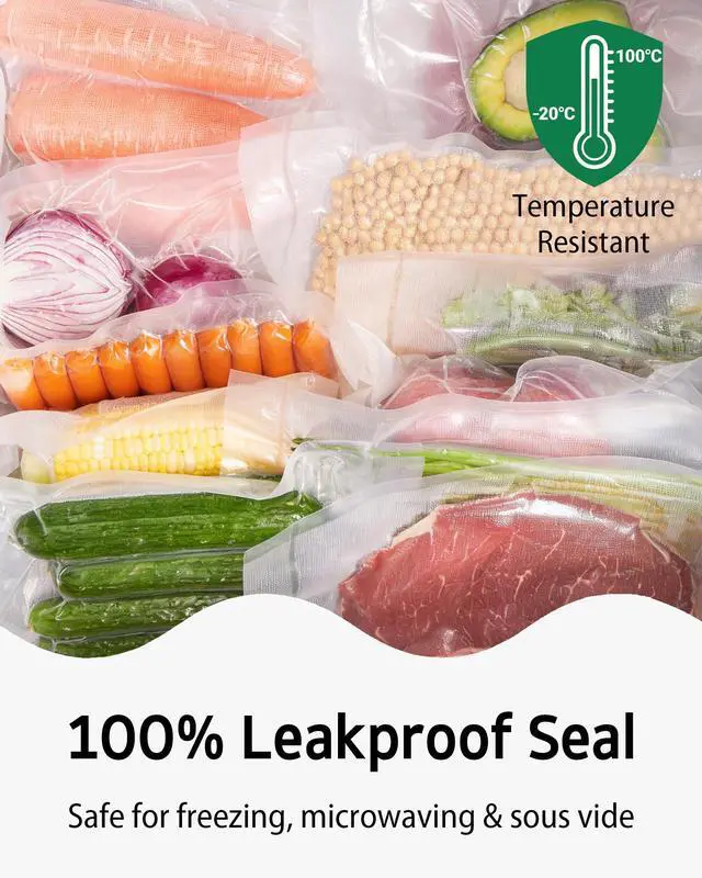 Alt view image 5 of 5 - 100 Count Vacuum Sealer Bags Quart 8 x 12 inch for Seal a Meal, Commercial Grade BPA Free Heavy Duty Precut Seal Bags, Food Vac Bags for Storage, Meal Prep or Sous Vide