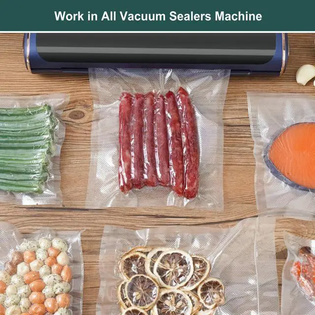 Alt view image 6 of 6 - Vacuum Sealer Food Storage Bags - Precut Embossed Seal Bags for Airtight Food Storage, Meal Prep or Sous Vide, 100 Pack (8" x 12"), Food Grade PA/PE Material, Transparent