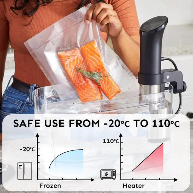 Alt view image 5 of 6 - Vacuum Sealer Bags for Food Quart 8"x12" 100 Pcs Seal a Meal Bag, Food Saver Bags Sous Vide Bags Pre-cut Thick BPA-Free Textured Heavy Duty Vacuum Seal, Meat Cheese Dry Goods