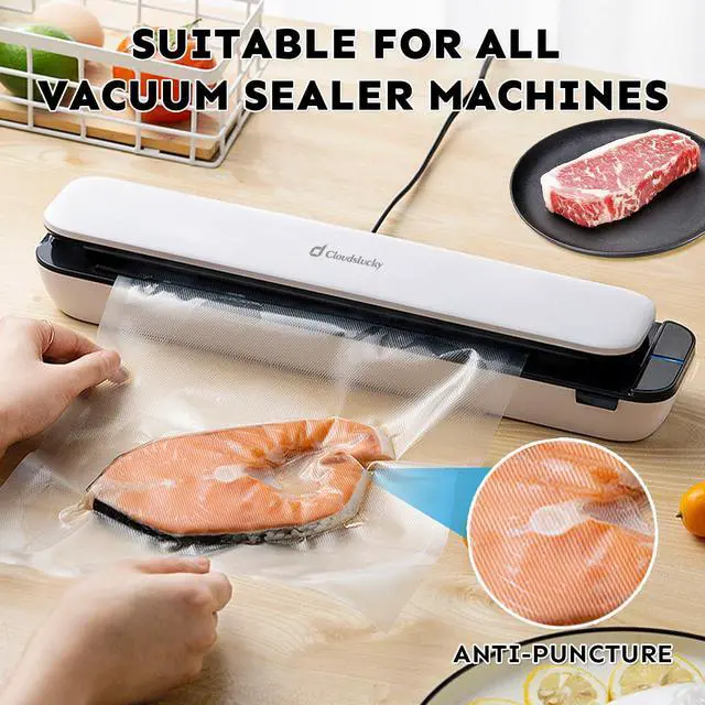 Alt view image 6 of 6 - Vacuum Sealer Bags for Food Quart 8"x12" 100 Pcs Seal a Meal Bag, Food Saver Bags Sous Vide Bags Pre-cut Thick BPA-Free Textured Heavy Duty Vacuum Seal, Meat Cheese Dry Goods