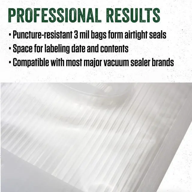 Alt view image 4 of 7 - Products Quart Zipper Top Vacuum Sealer Bags, 8 x 12 Inches, Compatible with Most Major Vacuum Sealer Brands, 18 Count