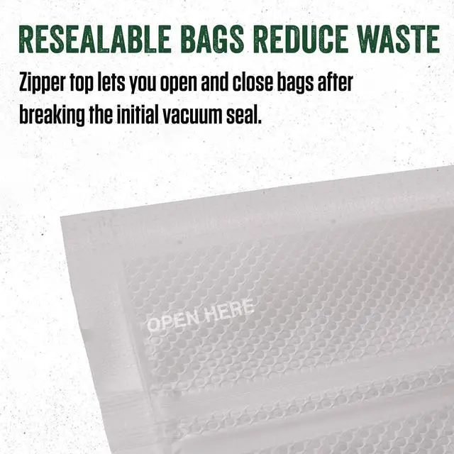 Alt view image 3 of 7 - Products Quart Zipper Top Vacuum Sealer Bags, 8 x 12 Inches, Compatible with Most Major Vacuum Sealer Brands, 18 Count