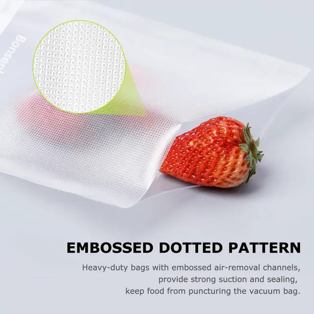 Alt view image 7 of 7 - Precut Vacuum Food Sealer Bags 100 Pint 6" x 10", BPA Free, Commercial Grade Textured Food Vacuum Sealer Bag, Thick Embossed Bags for Food Storage and Sous Vide Cooking VB3204
