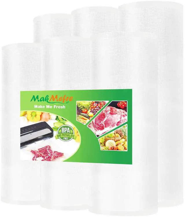 Main image of 6Pack 8"x20'(3Rolls) and 11"x20' (3Rolls) Vacuum Sealer Bags Rolls with BPA Free,Heavy Duty Vacuum Sealer Storage Bags Rolls,Cut to Size Roll,Great for Sous Vide Cooking