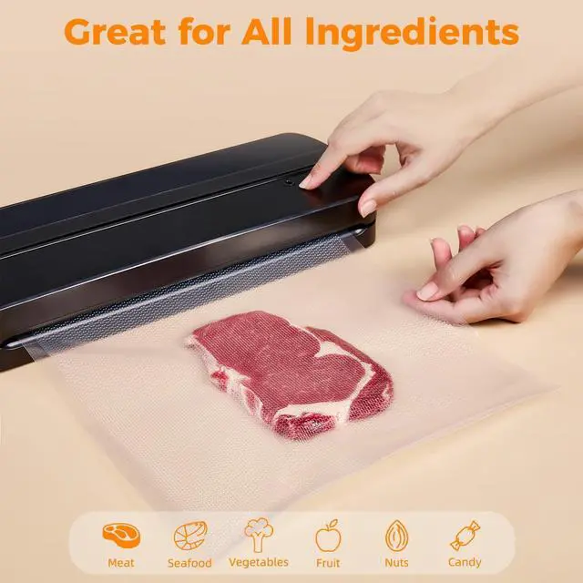 Alt view image 4 of 7 - Vacuum Sealer Bags 8x50 Rolls 2 pack for Food Saver, Seal a Meal, Weston. Commercial Grade, BPA Free, Heavy Duty, Great for vac storage, Meal Prep or Sous Vide