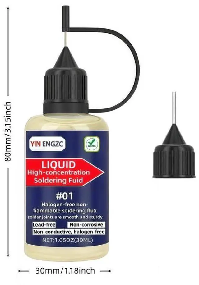 Alt view image 5 of 5 - Liquid Solder Flux 30mL (1.05 Oz), No Clean Liquid Soldering Flux, Electrical Rosin Flux Solder, Liquid Flux Soldering Fluid in Squeeze Dropper Bottle.