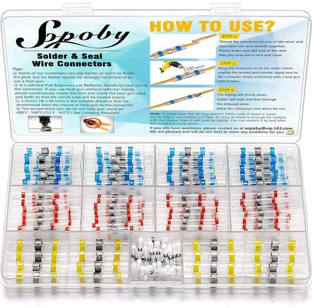 Main image of 120PCS Solder Seal Wire Connectors - Heat Shrink Waterproof Solder Butt Connector Kit Insulated Automotive Marine Electrical Wire Terminals