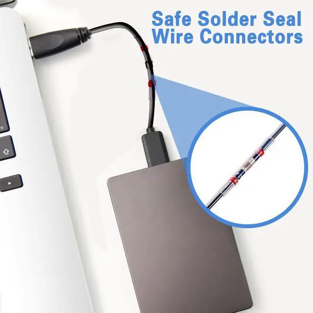 Alt view image 4 of 7 - 160PCS Low-Melting-Point Heat Shrink Solder Seal Wire Connector with Solder Paste, Waterproof Insulated Electrical Butt Splice Wire Terminals Solder Sleeves Kit AWG22-18 for Marine Automotive