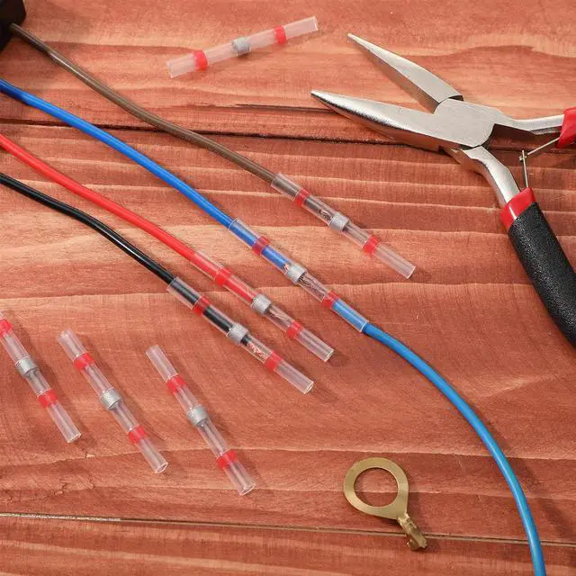 Alt view image 7 of 7 - 300 Butt Splice 22-18 Awg Red Solder Seal Wire Connectors Heat Shrink Waterproof Insulated Electrical Butt Splice Wire Terminals Automotive Marine Electrical Terminals for Boat Trailer Stereo