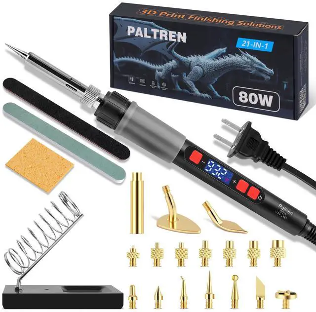 Main image of 21-in-1 3D Printer Smoothing Tool Kit, 80W Soldering Iron