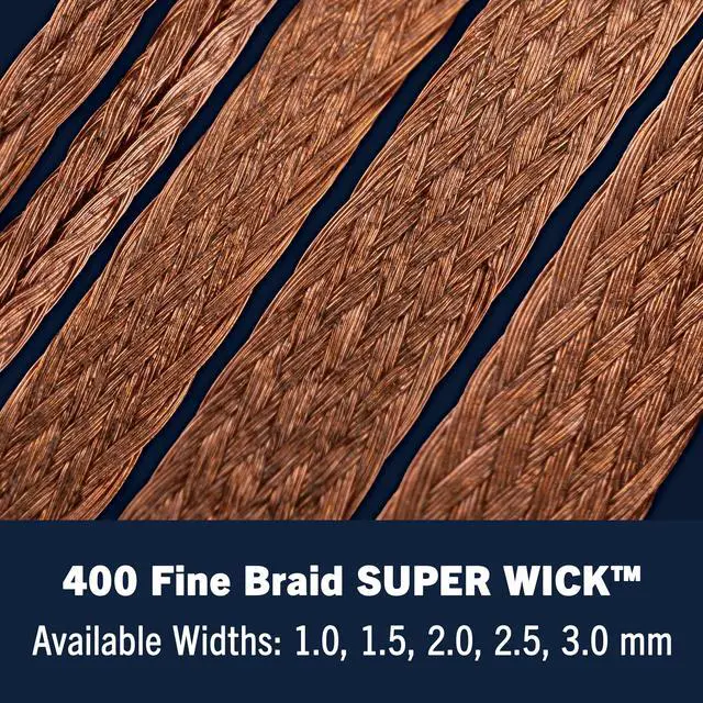 Alt view image 4 of 4 - 426 Desoldering Braid #4 Fine Braid Super Wick with RMA Flux, 5' Length x 0.1" Width, Blue