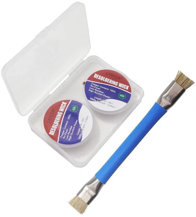 Alt view image 2 of 7 - Solder Wick Braid, 20Ft Length Desoldering Wicks and PCB Cleaning Brush