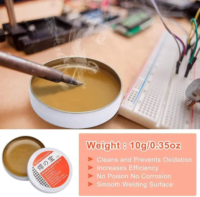 Alt view image 4 of 7 - Solder Tip Cleaner+ Soldering Rosin Flux Paste(0.35 oz / 10 g)+ 60/40 Tin Lead Rosin Core Solder Wire(1.76 oz / 50 g) + 3pcs Replacement Brass Pads, 6 PCS Solder Iron Welding Tool Set