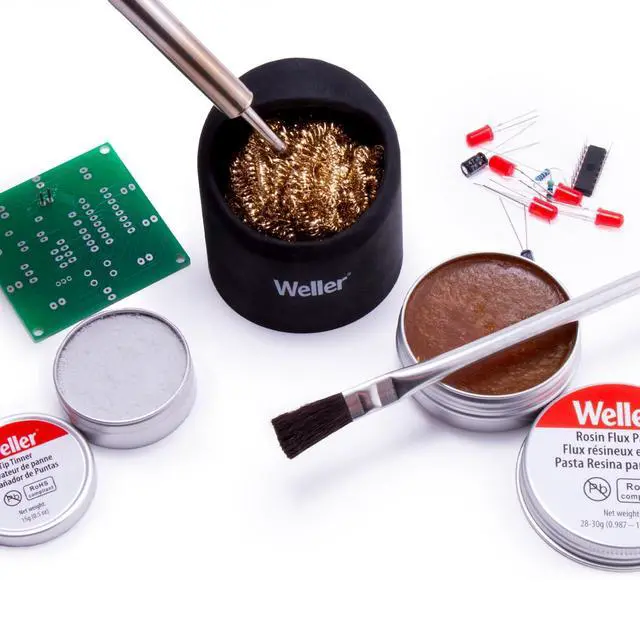 Alt view image 3 of 5 - Soldering Brass Sponge Tip Cleaner with Silicone Holder | WLACCBSH-02