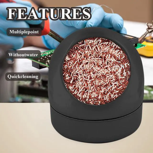 Alt view image 3 of 6 - Soldering Tip Cleaner Set, Solder Tip Cleaning Wire and Holder for Cleaning Solder Irons and Tips Black