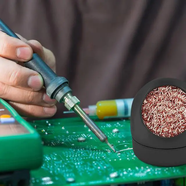 Alt view image 6 of 6 - Soldering Tip Cleaner Set, Solder Tip Cleaning Wire and Holder for Cleaning Solder Irons and Tips Black