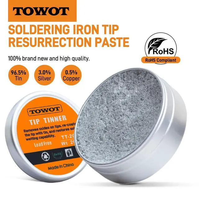 Alt view image 3 of 7 - Tip Tinner For Electronics Soldering, Iron Tip and Re-Tinning Solution, Removes Oxidation, 20g
